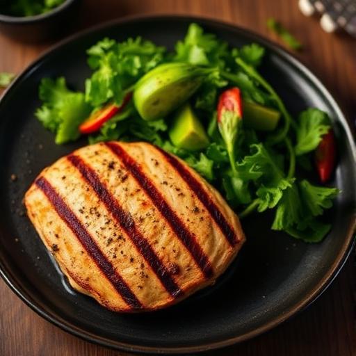 Frango grelhado com salada caesar keto