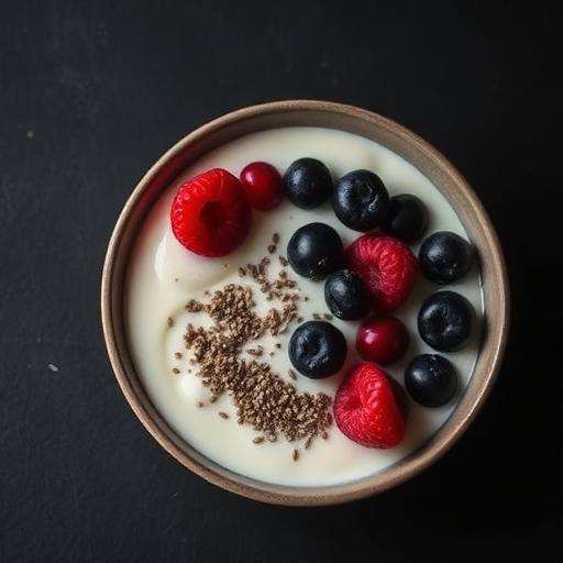 Iogurte natural com sementes